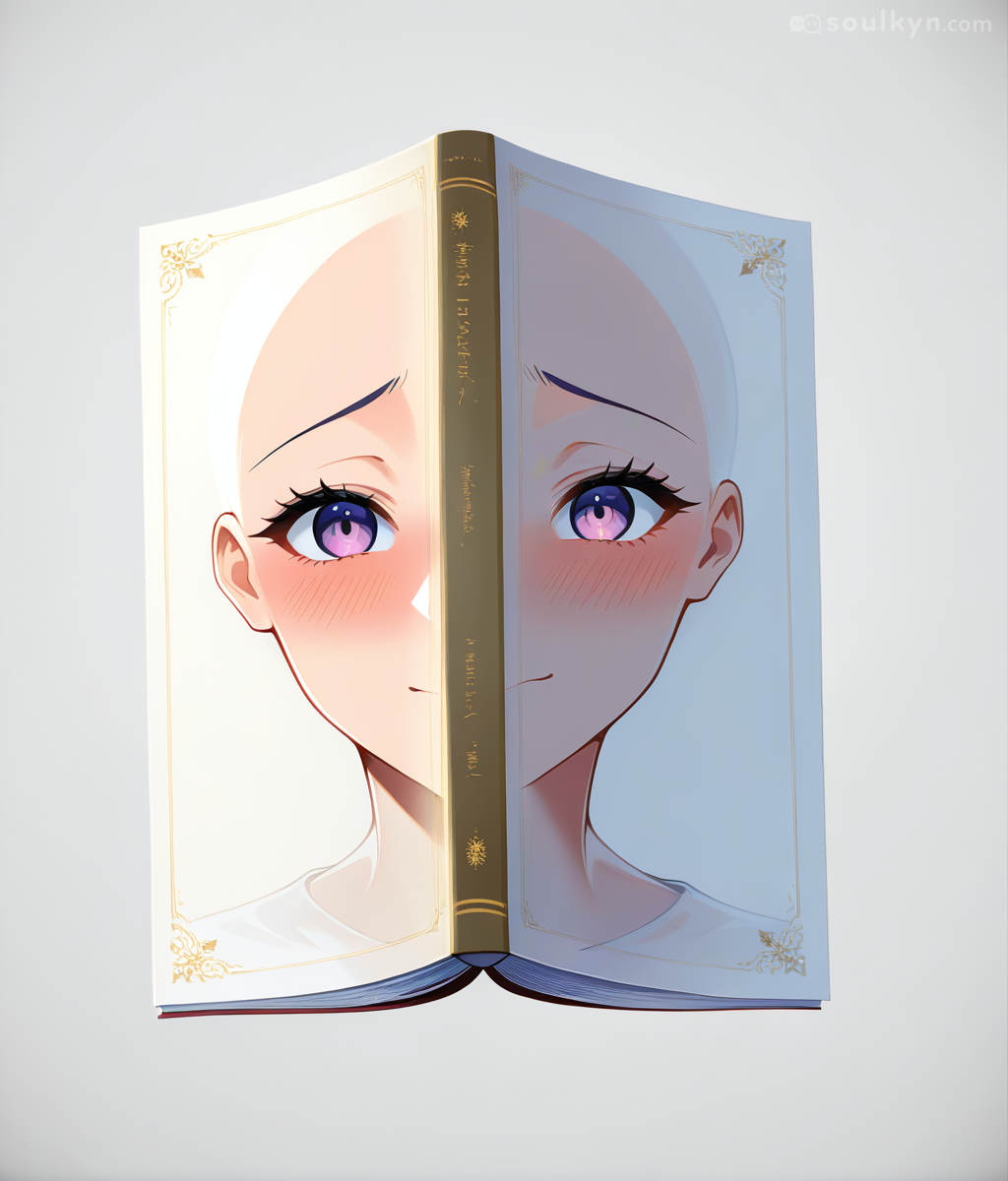 When you ask AI to put a character on a book cover but it takes 'she's really into reading' literally. Now she IS the book. Spine-splitting dedication to literature.