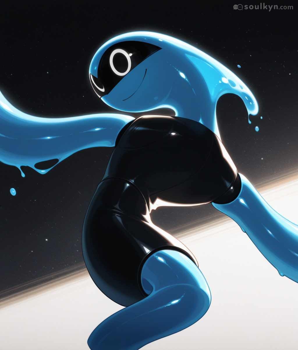 AI tried 'whimsical liquid characters in space' and created an existential crisis instead. They're not dancing gracefully—they're actively disintegrating while Saturn watches. Even the cosmos can't save this physics disaster.