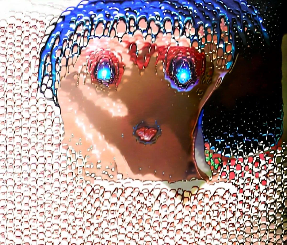 Asked for 'blue hair character' and got a BSOD from the fever dreams dimension