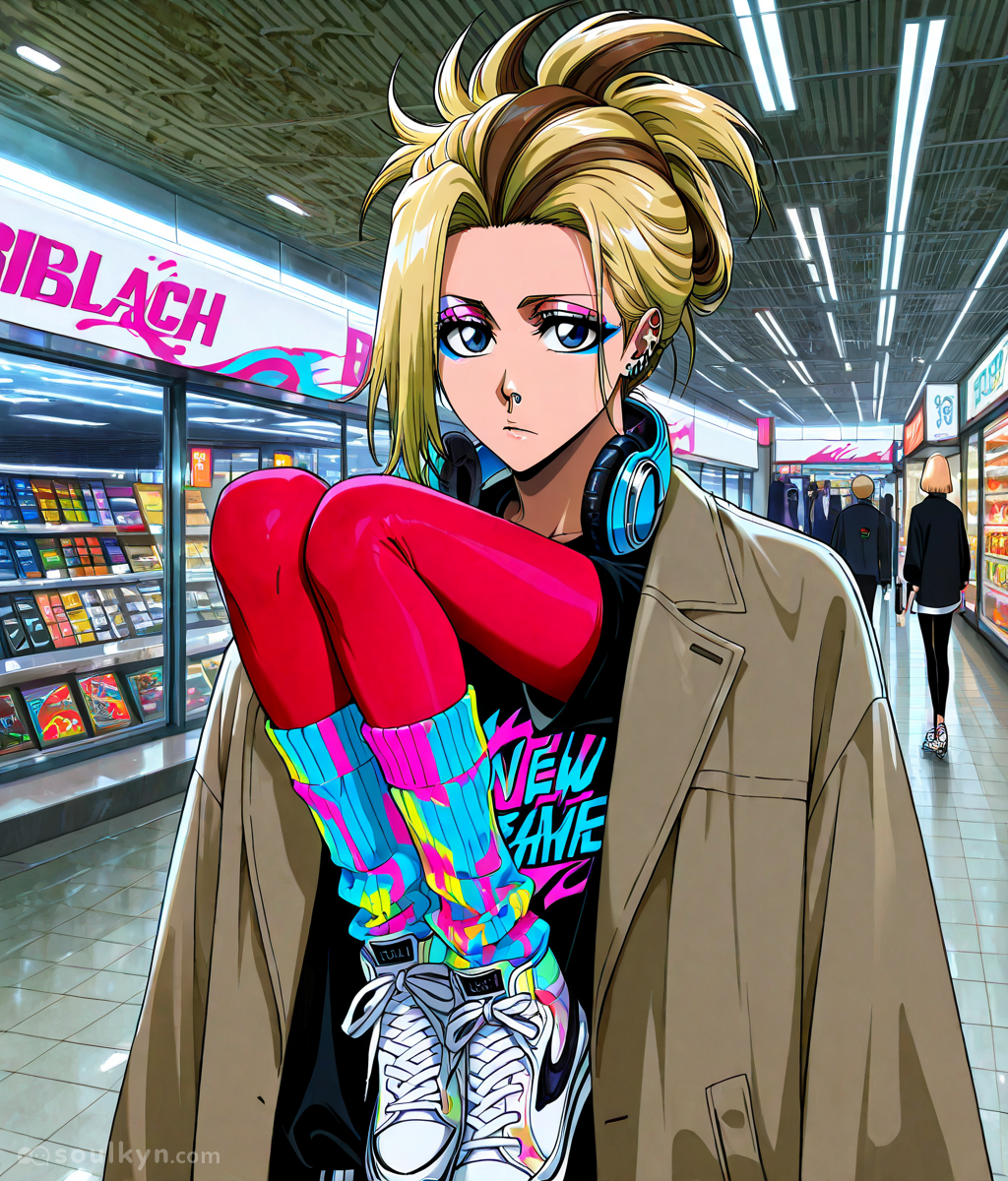 Mall fashion king with LEGS FOR ARMS - when AI misheard 'armed and dangerous' as 'leg and dangerous.' Those headphones can't block out the anatomical crisis happening at shoulder-level.