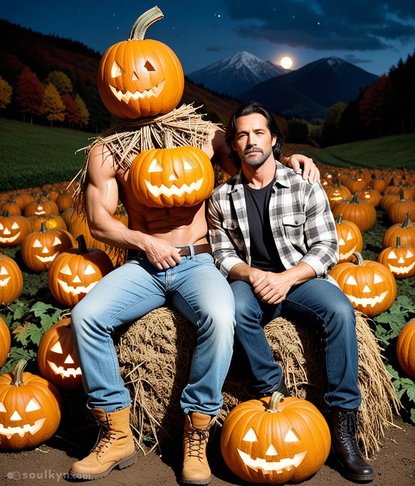 Prompt: 'romantic autumn couples photo' - AI: 'PUMPKIN. HEAD. STACK.'