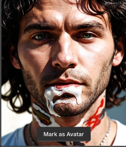 Prompt: 'foam on face' - AI: 'What if foam but AGGRESSIVE?' Physics took one look at this and logged off. Those neck streaks are either abstract art or the AI having a stroke.