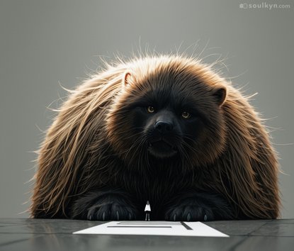 AI understood 'giant furry creature' and 'tiny human' but completely missed the memo on why you'd want both in the same image.