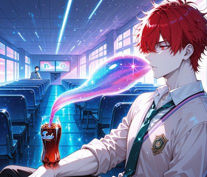 Classroom soda break turned into cosmic liquid physics - drinking through a nebula now apparently